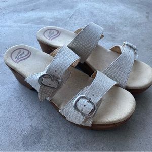 Dansko Sophie Sandals White Snake Skin